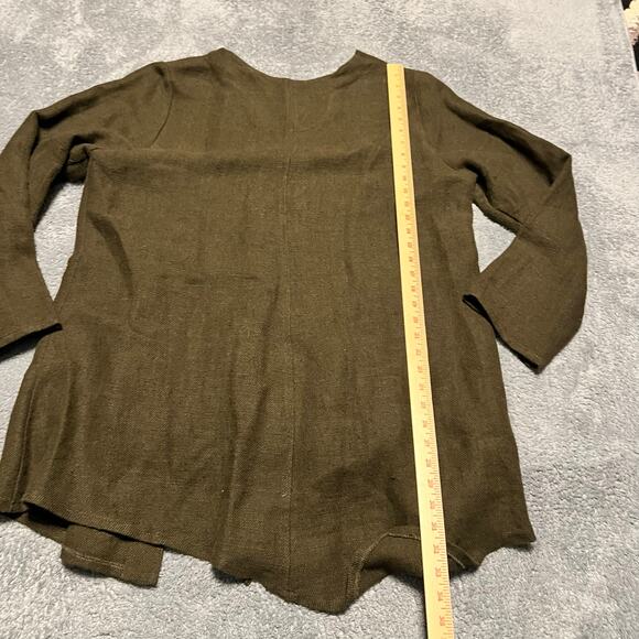 Olars Ulla Women Jacket 100% Linen One Size Green 2 Button Oversized Lagenlook - Picture 5 of 7